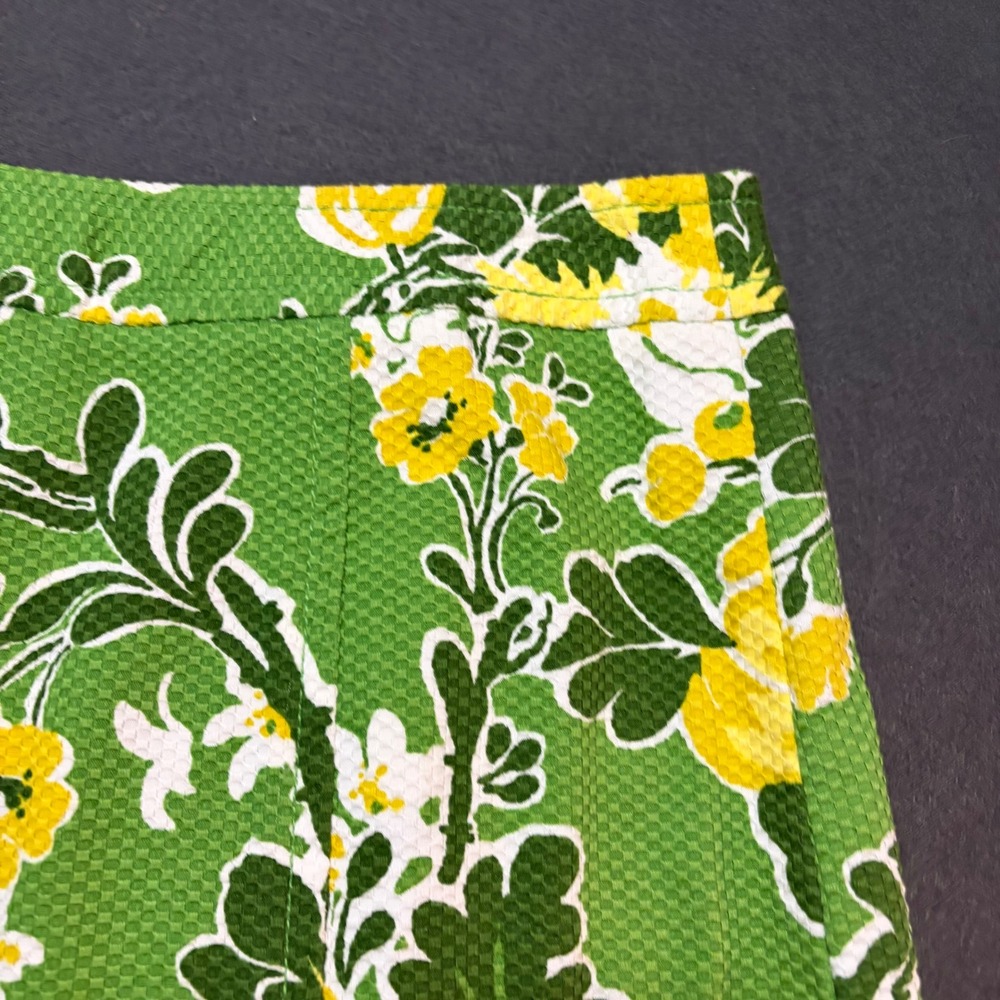 Talbots Floral Pencil Skirt Womens 12P Green Yellow Mod Pencil Core Fun Feminine - Picture 8 of 10